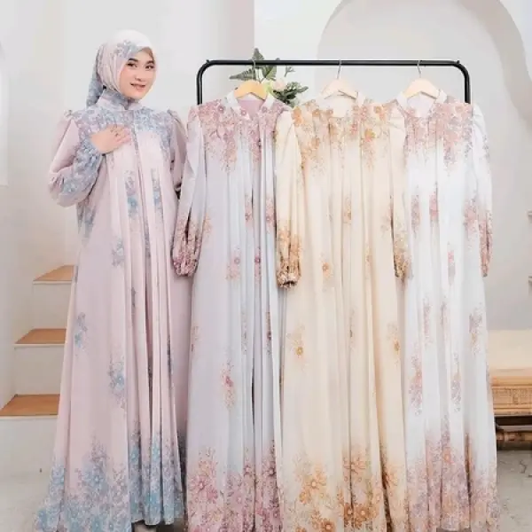 NAJWA - GAMIS INAYA SET HIJAB SEGI EMPAT GAMIS CERUTY BABYDOLL GAMIS MUSLIMAH Gamis Lebaran