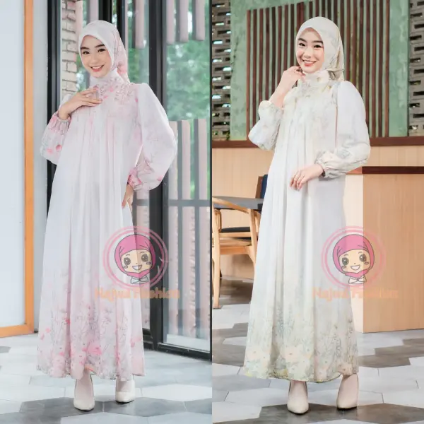NAJWA - GAMIS INAYA SET HIJAB SEGI EMPAT GAMIS CERUTY BABYDOLL GAMIS MUSLIMAH Gamis Lebaran