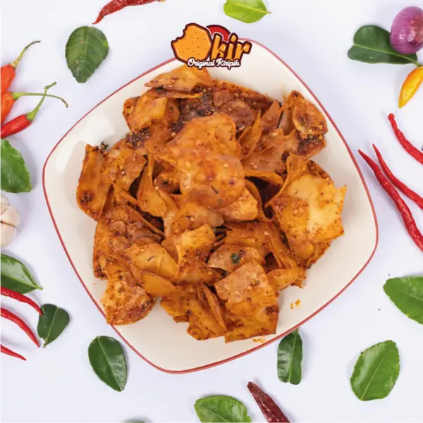 Keripik Singkong Pedas Cikruh 1kg/500gr/250gr/100gr Original Kiripik (OKIR)